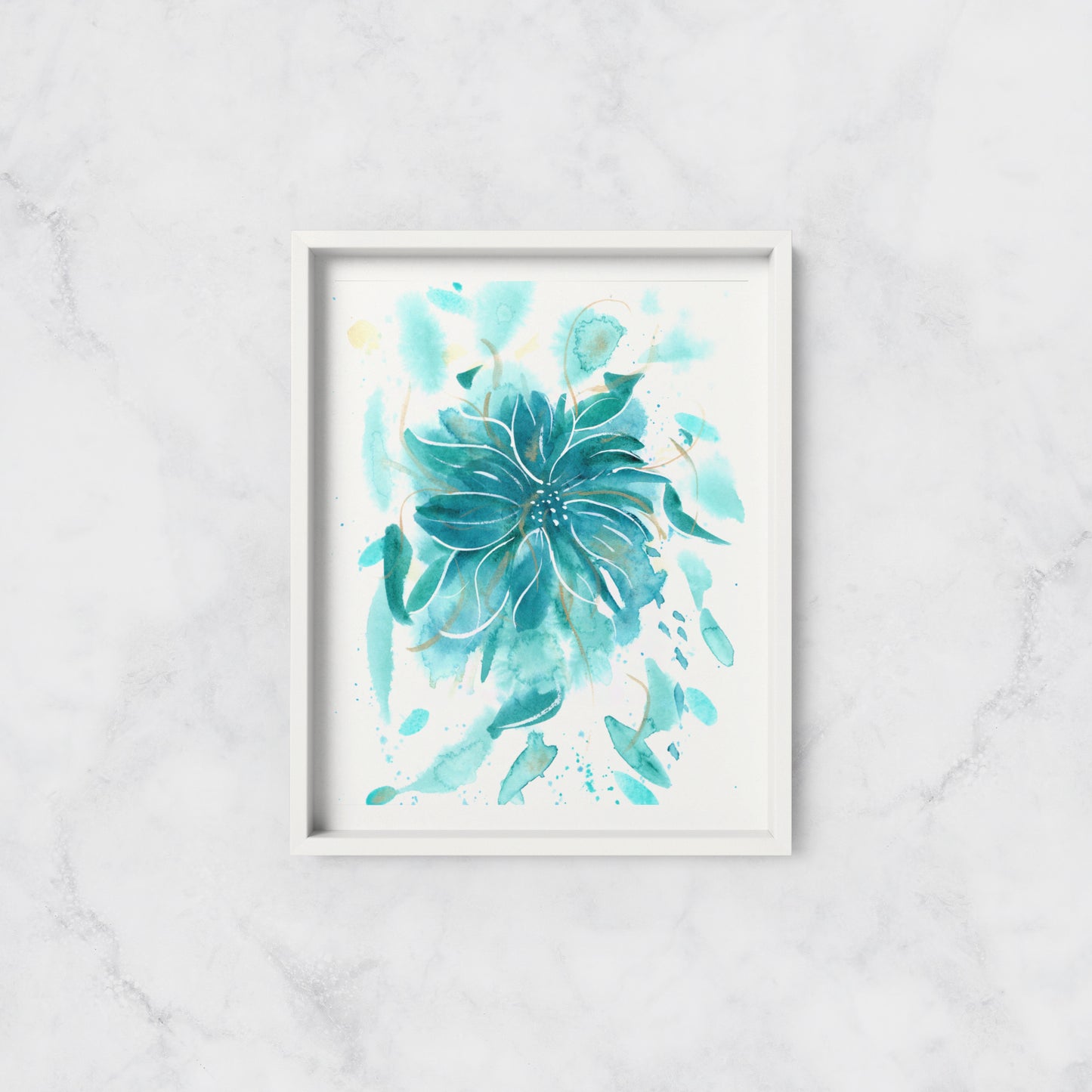 Abstract Blue Flower - Print