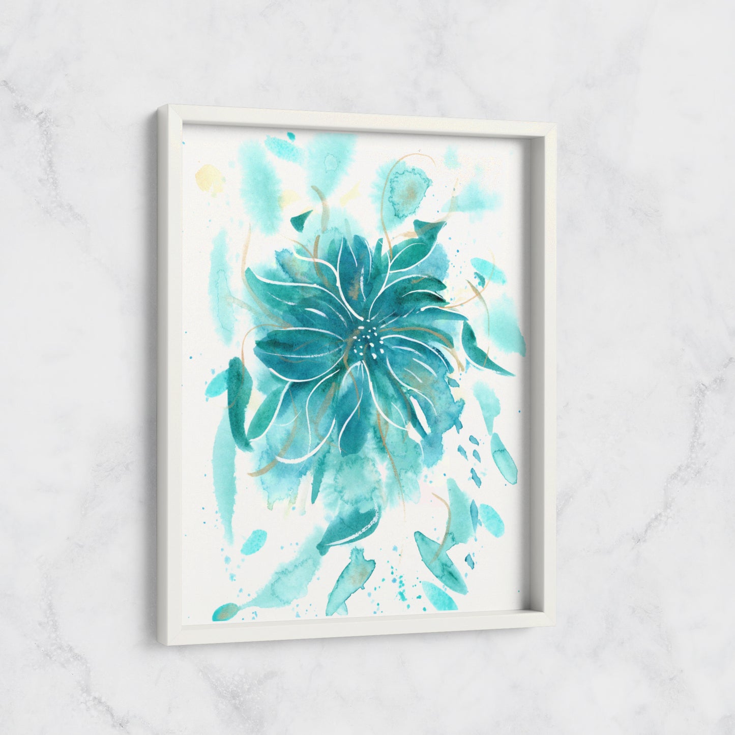 Abstract Blue Flower - Print