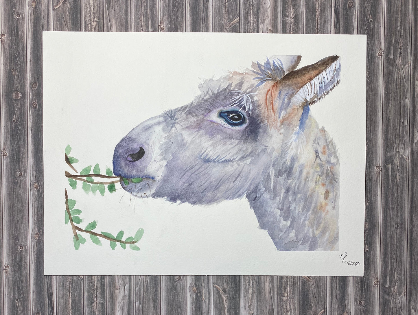 Donkey Original Watercolour Painting