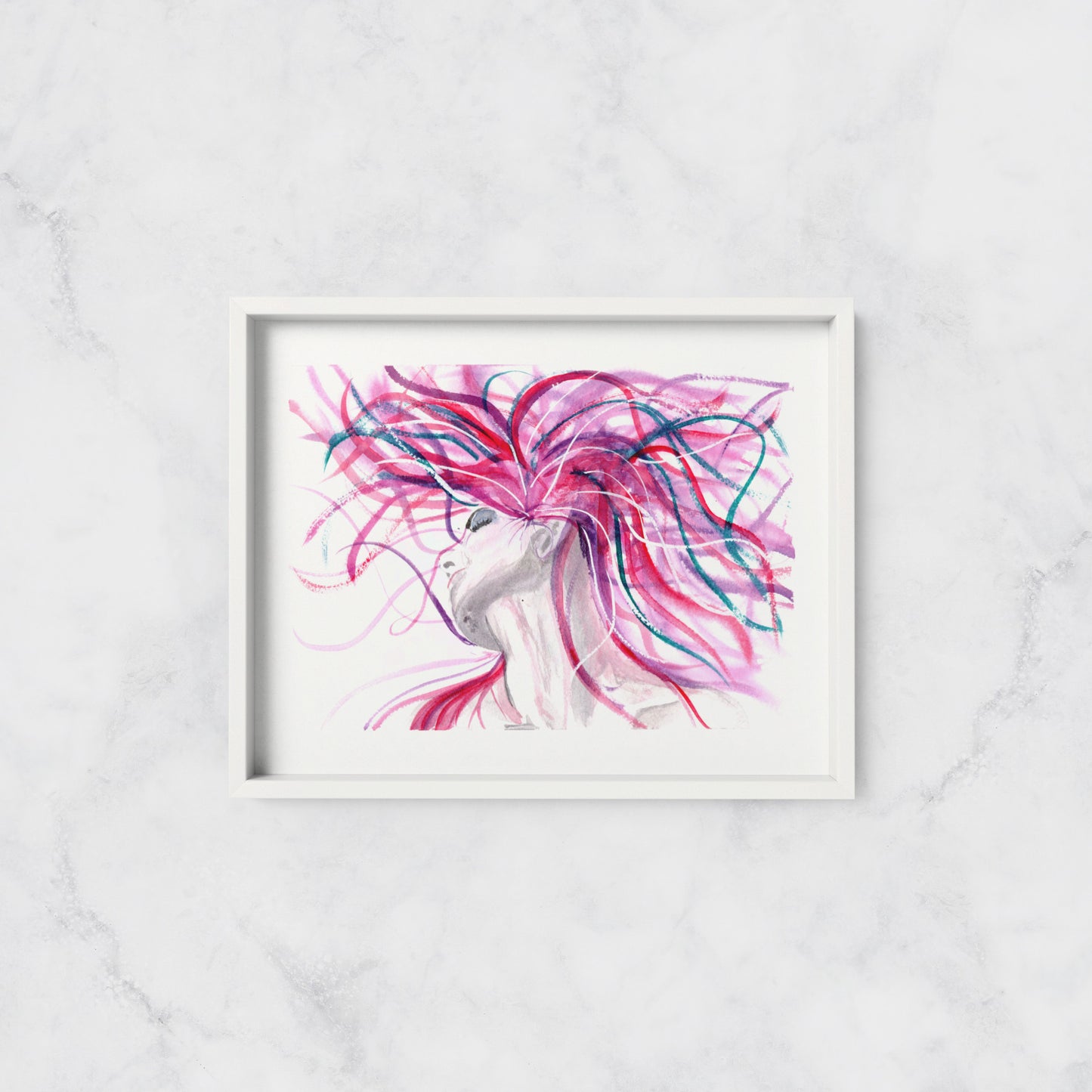 Pink Hair Lady - Print