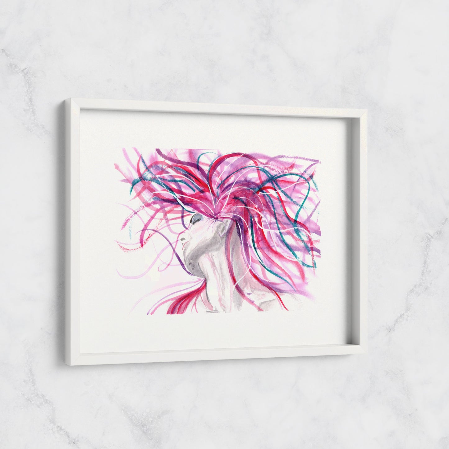 Pink Hair Lady - Print