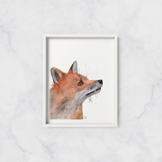 Red Fox Watercolour Art Print