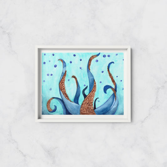 Tentacles in Watercolour Art Print