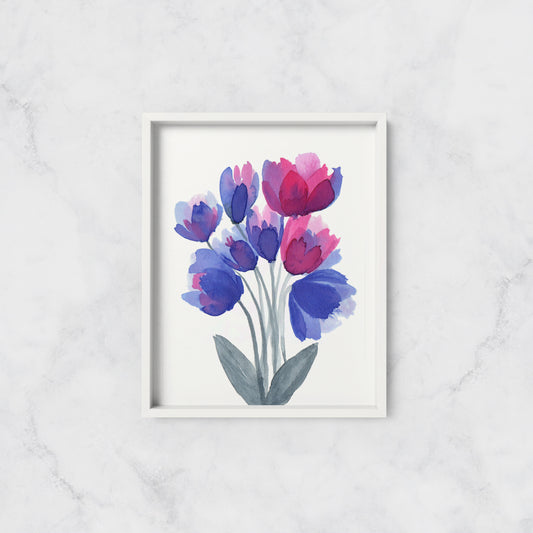 Pink and Purple Flower Art Print