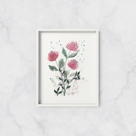 Loose Pink Flowers - Print