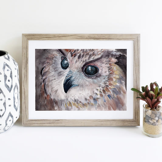 Starry Eyes Owl - Print