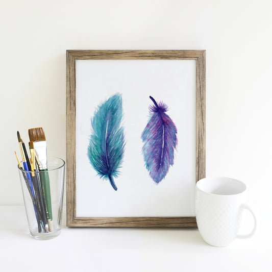 Twin Feathers Art Print